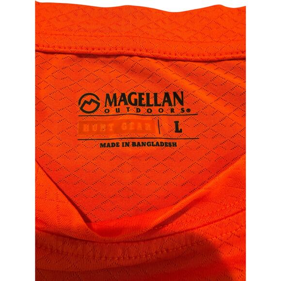 Magellan Outdoors Shirt Men’s L Orange Long Sleeve Performance Tee UPF Quick Dry - Picture 7 of 9